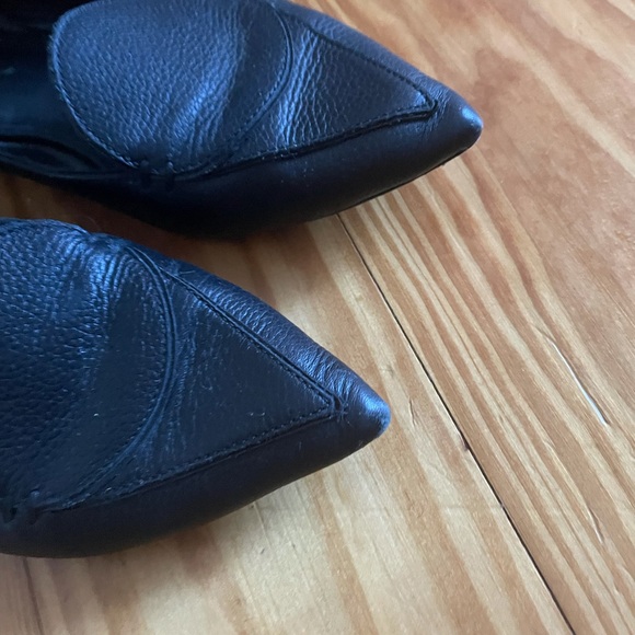 M. Gemi Black Leather Flats - Picture 2 of 4